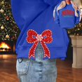 thumbnail image 1 of Chandails en Molleton de Noël pour Femmes avec Nœud Latéral Appliqué Chandail en Molleton Oversize Chandails en Molleton Col Rond Manches Longues Chandail Top Chandail en Molleton Sans Capuche pour Femmes, 1 of 5