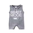thumbnail image 1 of Baby Sleeveless Romper Letter  Solid Color Jumpsuits, 1 of 6