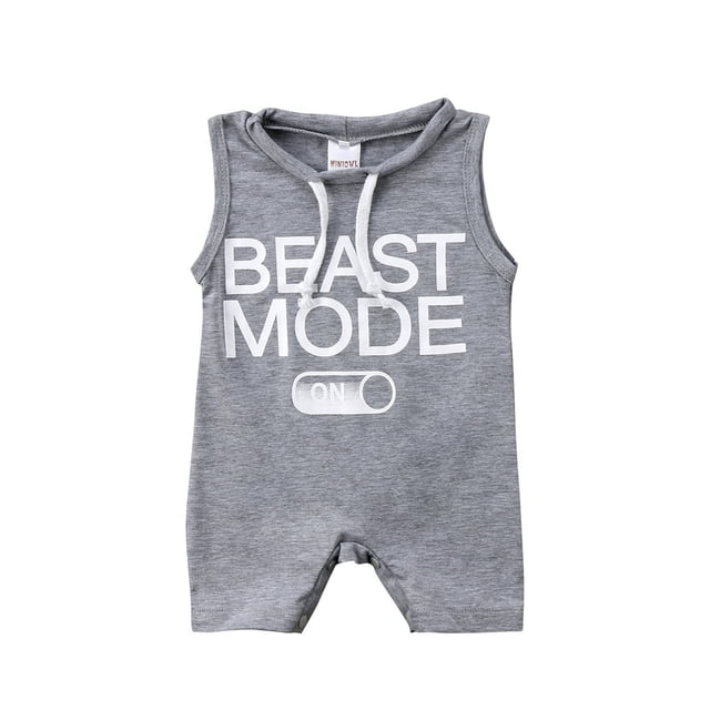 Baby Sleeveless Romper Letter Solid Color Jumpsuits