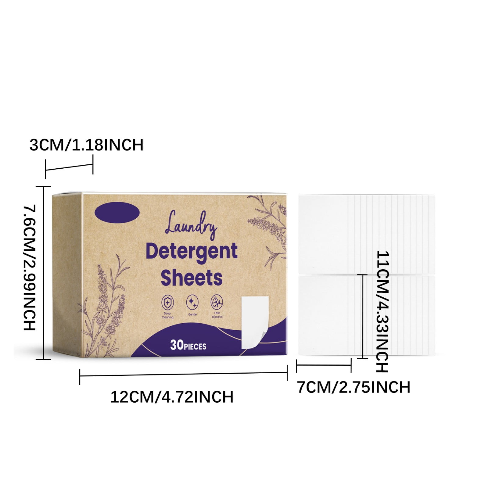 Herunwer Laundry Detergent Sheets, Low Foam Concentrated Tablets for High-Efficiency Washers