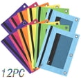 thumbnail image 1 of SPOORYYO 12PC B5 Eyelet Binder File Bag with Double Zipper Pen Pouch and Three Holes for Office Storage, 1 of 9