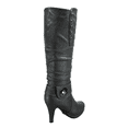 thumbnail image 4 of Bottes Mode Décontractées pour Femmes à Talons, Hauteur Genou, Plateforme, Fermeture Éclair Latérale, Boucle, Robe ( Gris, 9), 4 of 5