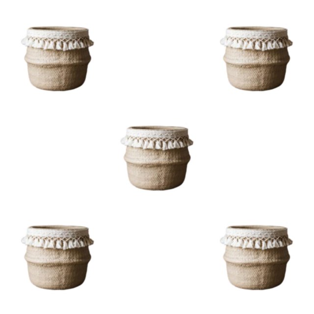 Maytalsory Wood Rattan Woven Basket Vertical Space Utilization Reusable And Recycling Wall Decoration Non Toxic Type 1 5Set