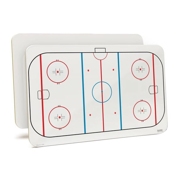 Large 11"" x 17"" x 1/8"" Dry-Erase Coaching Board. Hockey Print on One Side Perfect for Coaches & Athletes Alike by OptiMA Dry Erase Products & Made in The USA