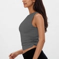 thumbnail image 3 of Plebaso Women's off Shoulder Tops Sleeveless Slim Cropped Tank Tops Ruched Summer Going out Tee Shirts, 3 of 7
