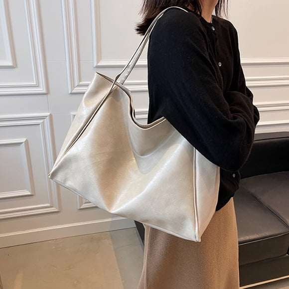 sdhkgrrt under $5 Ladies Tote Bag, Ladies Tote Bag Large Capacity,Soft Leather Shoulder Bag,Retro Style Handcarry Purse,Bucket Bag Fashion Design,Women's Work Study Bag