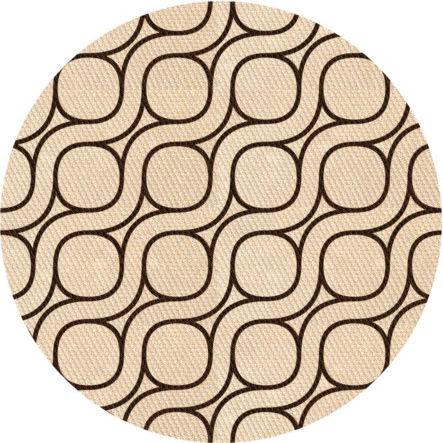 Ahgly Company Tapis Rond Lavable en Machine Intérieur Transitionnel Marron Clair, 6 Pieds Rond