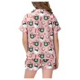 thumbnail image 3 of WEAIXIMIUNG Ensemble de Pyjama de Noël Classique pour Enfants, Col Boutonné, Manches Courtes et Shorts, 10-11 Ans, 3 of 6