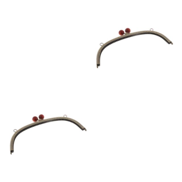 Maytalsory Metal Arch Frame Kiss Clasp Purse Bag DIY Bead Head Lock Red 24.5cm 2Set