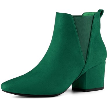 Unique Bargains Bottines Chelsea à Talon Épais à Bout Pointu pour Femmes