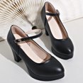 thumbnail image 4 of LSLJS Women Pointed Toe Breathable Buckle Strap Rhinestone Casual Jobs Single Shoes, High Heels Shoes, 4 of 7