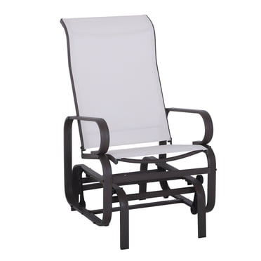 Outsunny Chaise Berçante Extérieure en Maille pour Porche, Jardin, Patio, Brun/beige