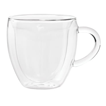 Safdie & Co. Mugs en verre de première qualité avec poignée, verres transparents à thé pour boissons chaudes/froides, design parfait pour l'americano, le cappuccino, le latte ou le macchiato, thé et b