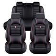 thumbnail image 3 of Maidao Car Seat Covers Universal for FIAT for Linea 2007-2018 5 Seats Water Resistant Front Rear Cushion Protector with Headrest Black and Red, 3 of 7