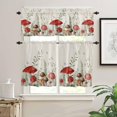 thumbnail image 3 of Kitchen Curtains 36 Inch Length, Mushroom Rod Pocket Tier and Valance Set, Green Botanical Butterfly Rustic Burlap 54" x 18" - Farmhouse Window Curtains Set for Bedroom/Living Room/Bathroom, 3 of 6