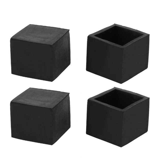Unique Bargains 25mmx25mm Protecteurs de Sol pour Pieds de Chaise Carrés Embouts de Table 4 Pcs