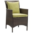thumbnail image 1 of Modway Conduit 17" Rattan/Aluminum Patio Dining Armchair in Brown/Peridot Green, 1 of 3