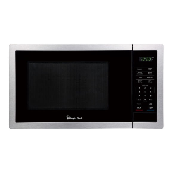 Magic Chef 0,9 pi Micro-ondes de comptoir 900-Watt touche numérique, inoxydable