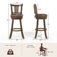 thumbnail image 3 of Costway Set of 4 Bar Stools 30" Swivel Bar Chairs with PE Rattan Backrest & Footrest, 3 of 9