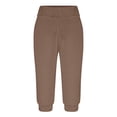 thumbnail image 4 of Timegard Womens Sweatpants Capri Pants Cinch Bottom Solid Color Cropped Joggers Workout Pants with Pockets, 4 of 6