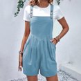 thumbnail image 2 of hoksml Women Overalls Solid Color Pocket Button Sleeveless Jumpsuit Pleated Bodysuit Playsuit Summer Rompers 2025 on Clearance, 2 of 6