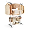 thumbnail image 1 of SONGMICS Clothes Drying Rack Stand 4-Tier, Foldable Laundry Drying Rack 68.1-Inch Tall, Stainless Steel, Rolling Clothes Horses Dryer Rack, Easy to Assemble, Indoor Outdoor Use, White, 1 of 6