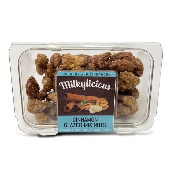 Noix Mélangées Grillées à la Main Glacées à la Cannelle – Pacanes, Noix de Cajou, Amandes / Collation Sucrée, Croquante, à Base de Plantes / Idéal pour Offrir, la Pâtisserie, les Fêtes / Coquille 4oz / Fabriqué aux É.-U. par Milkylicious
