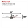 thumbnail image 3 of Honeywell Kaliza Ceiling Fan, Quiet Motor and Remote Control, 56", Matte Nickel, 3 of 9
