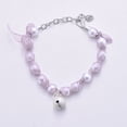 thumbnail image 2 of Dog Necklace Decorative Crisp Bell Stylish Pet Cat Dog Fake Pearl Ribbon Neck Circle, 2 of 5