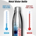 thumbnail image 3 of KubuChee Insulated Water Bottle, 17 oz Stainless Steel Water Bottles, Double Wall Vacuum Reusable Water Bottles Leak Proof BPA-Free Sports Bottle Cup Keep Hot&Cold for Running Gym Workout-Black, 3 of 5