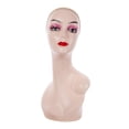 thumbnail image 2 of HILABEE Female Bald Mannequin Head 19inch Stable Base Manikin Display Model for Hats Pink with Shoulder, 2 of 7