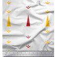 thumbnail image 1 of Soimoi Yellow polyester Crepe Fabric Butidar Jamdani Printed Fabric 1 Yard 52 Inch Wide, 1 of 1