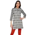 thumbnail image 1 of Moomaya Kurta Mini en Poly-Crêpe Tunique d'Été Kurtis Courts Imprimés pour Femmes, 1 of 5