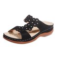 thumbnail image 2 of Dvkptbk Womens Flat Sandals Open Toe Slides Adjustable Slip On Slippers for Summer for Beach, Home, Indoor Outdoor Use ummer, 2 of 5