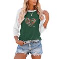 thumbnail image 1 of Chemises pour Femmes Mode T-shirt Décontracté Ample à Col Rond avec Coutures Imprimé à Manches Longues Hauts pour Dames en Liquidation, 1 of 4