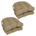 thumbnail image 1 of 16-inch Solid Twill U-shaped Tufted Chair Cushions (Set of 4), 1 of 2