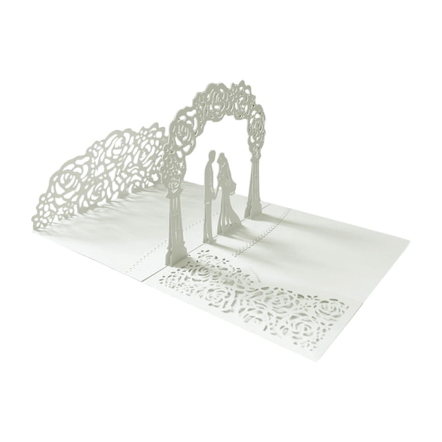 Invitation Debout de Mariage Blanche Papier Blanc (Une Invitation Debout de Mariage Blanche)