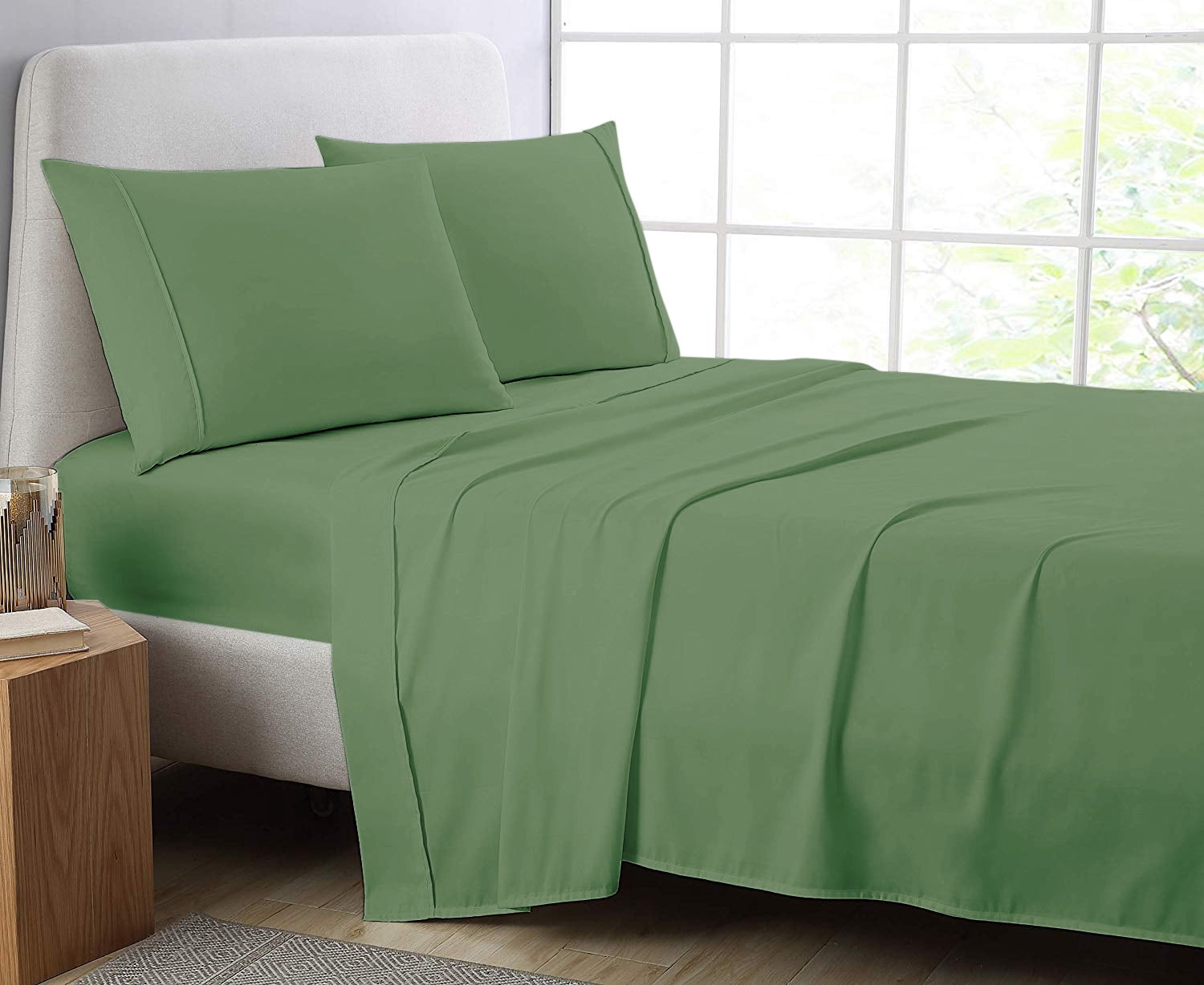 Cotton Metrics 4pc Sheet Set 600TC 100% Organic Cotton 4pc Bedding Set (Fitted sheet, Flat sheet, 2 Pillowcases) All Sizes & Colors
