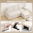 thumbnail image 4 of HOMCOM 83" Sofa Bed, Pull Out Sleeper L Shaped Sectional Couch, Cream White, 4 of 10