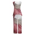 thumbnail image 4 of Mikilon Ensemble Stylé pour Femmes 2 Pcs Décontracté Ample Imprimé Camisole Pantalon Long Sans Manches Col Rond Haut/chemise Ensemble Rose-B S, 4 of 5