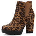 thumbnail image 1 of Bottes Chelsea à Plateforme et Talon Haut Épais pour Femmes de Unique Bargains, 1 of 7