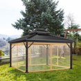 thumbnail image 3 of FNNMNNR Gazebo Universal Replacement Mosquito Netting - Outdoor Gazebo Canopy 4-Panel Screen Walls with Zipper for 10‘ x 10‘ Gazebo (Mosquito Net Only), 3 of 9