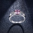 thumbnail image 3 of Bague de Fiançailles Solitaire en Acier Inoxydable Rose CZ pour Femmes, 3 of 5