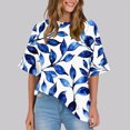 thumbnail image 2 of Pisexur Hauts d'Été pour Femmes Mode Décontractée Manches Courtes Col Rond T-Shirts Confortables Amples Surdimensionnés Imprimé Floral Blouses Hauts Mode T-Shirts Imprimés Graphiques Grande Taille Tops de Sortie S-5TG, 2 of 7