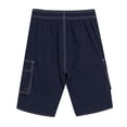 thumbnail image 3 of BADHUB Shorts Cargo à Cordon pour Hommes Taille Élastique Extensible Shorts de Travail Décontractés Ripstop Couleur Unie Randonnée Bleu Foncé 38, 3 of 7