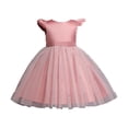 thumbnail image 1 of B91xZ Robe Décontractée en Coton pour Fille, Manches Courtes, Col Rond, Maxi Robe, Rose 6-12 Mois, 1 of 4