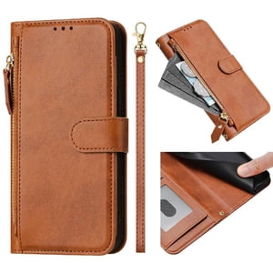 Etui pour Motorola Moto G85 5G Zipper Pocket magnétique Flip Wallet Phone Case avec 7 Fentes de cartes et bracelet de poignet