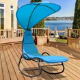 thumbnail image 2 of Costway  Hanging Chaise Lounge Swing Canopy Thick Cushion Turquoise, 2 of 9