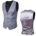 thumbnail image 1 of Jackets for Men Mens Solid Single Breasted Suit Slimming V-Neck Button Suit Jackets Top, 1 of 1