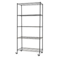 thumbnail image 3 of TRINITY Basics 5-Tier Wire Shelving Rack | 36 x 18 x 76 | Includes Wheels | NSF | Black, 3 of 5